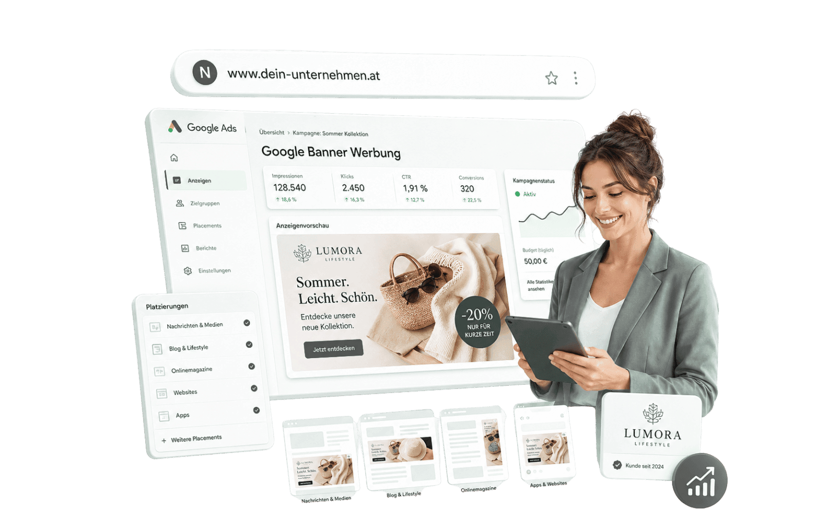 Google Display Banner Werbung für lokale Online-Kampagnen