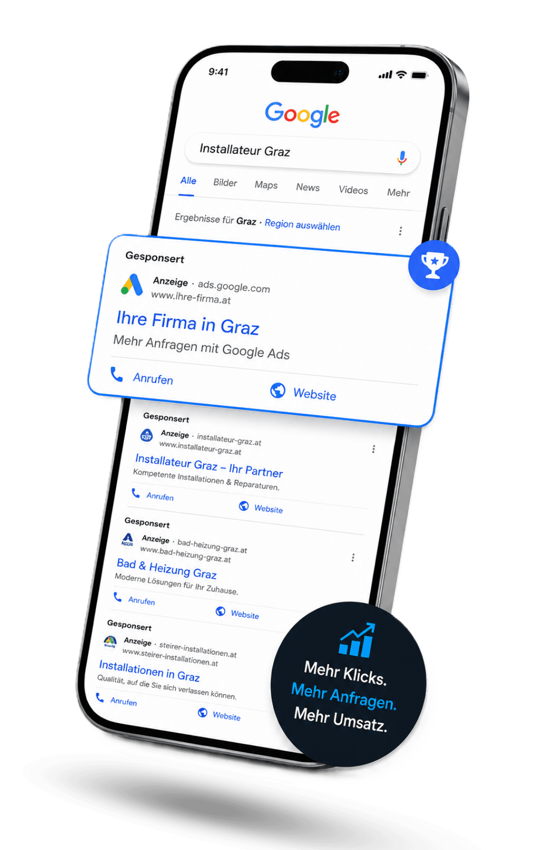 Google Ads Agentur Graz Suchanzeige Mockup