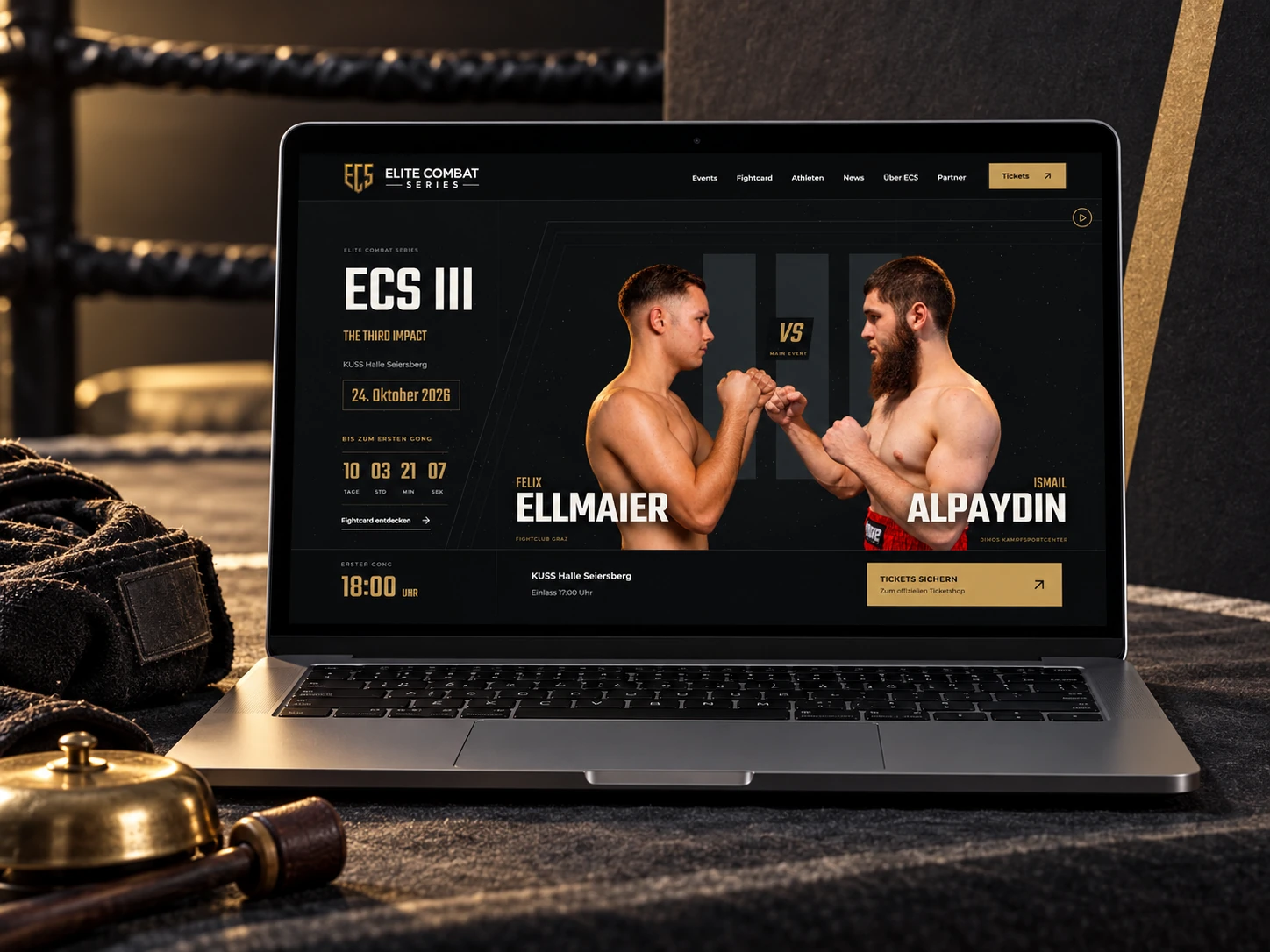 Elite Combat Series: Website in einer passenden Projektszene
